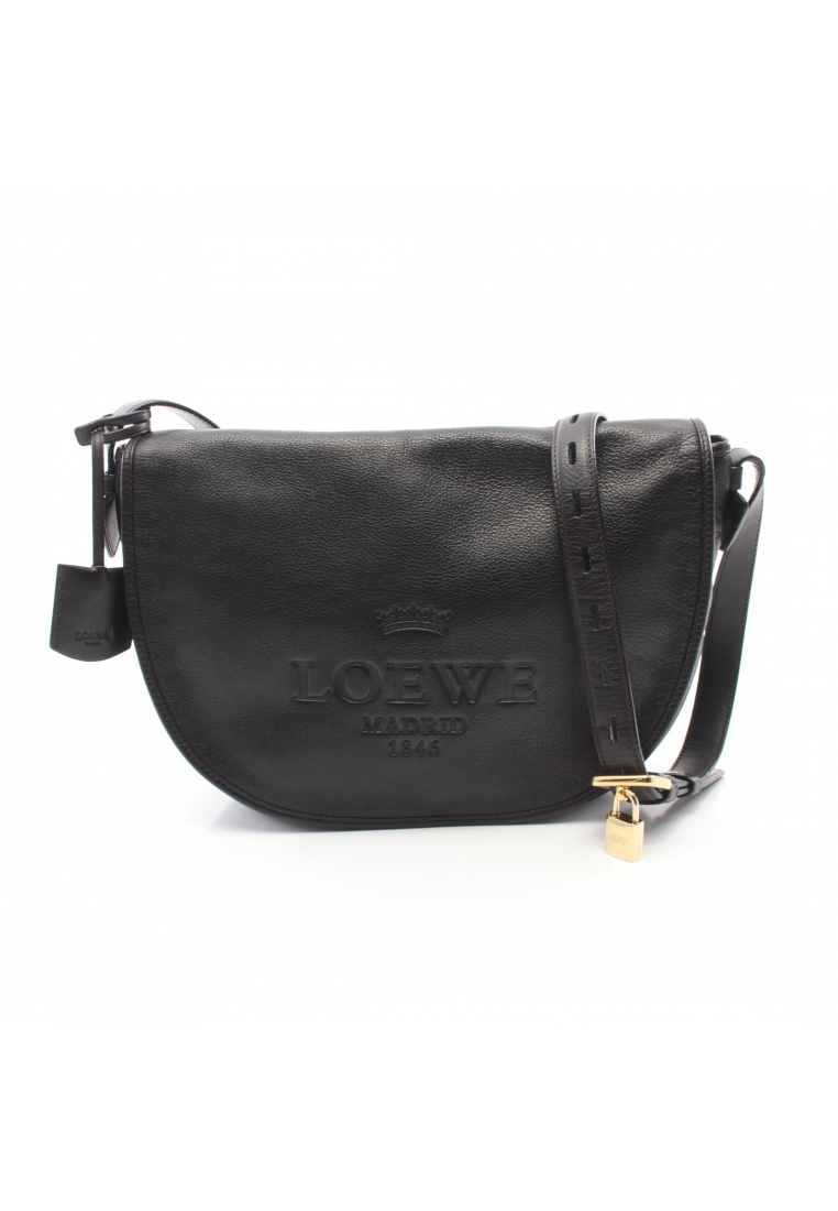 二奢 Pre-loved LOEWE Heritage Shoulder bag leather black
