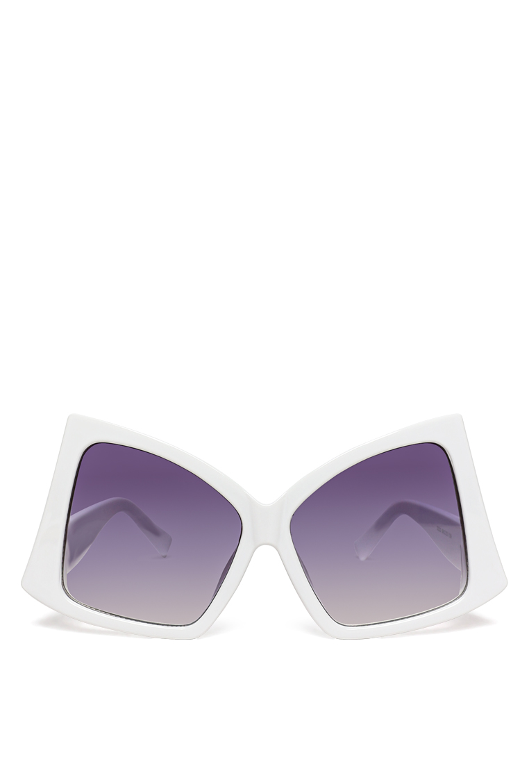 London Rag 白色/紫色超大時髦蝴蝶太陽鏡