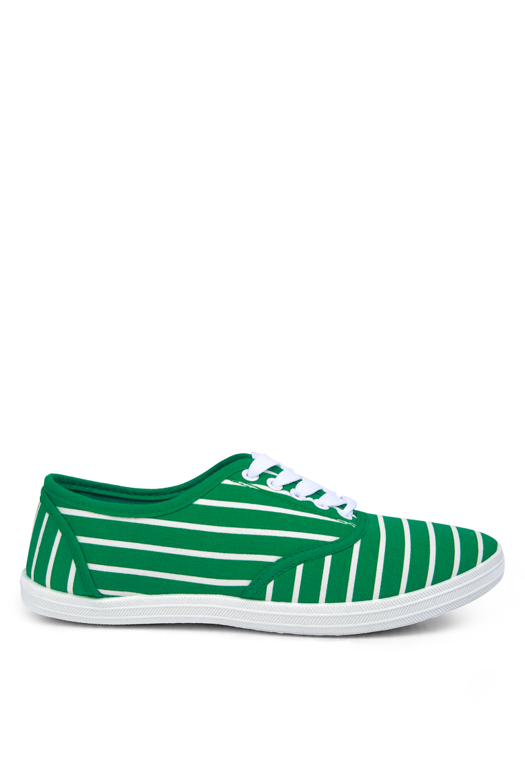London Rag 綠色透氣輕質帆布運動鞋