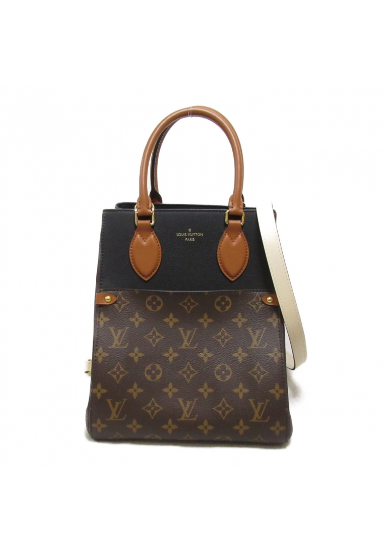 二奢 Pre-loved Louis Vuitton Folded Tote MM Shoulder Bag Shoulder Bag PVC Coated Canvas Monogram Brown