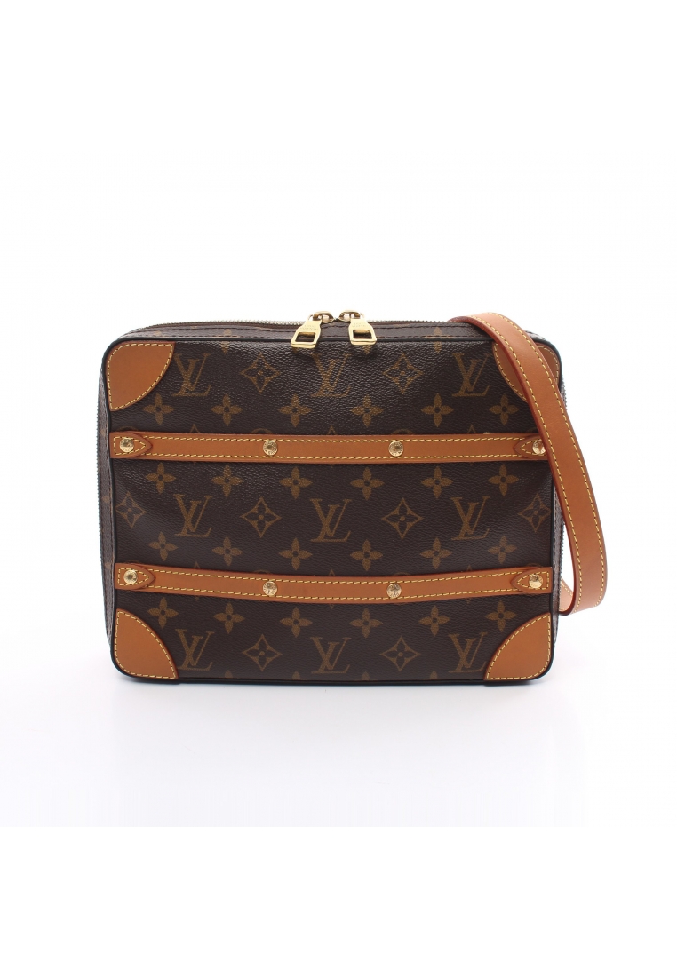 二奢 Pre-loved Louis Vuitton soft trunk Messenger PM monogram Shoulder bag PVC leather Brown