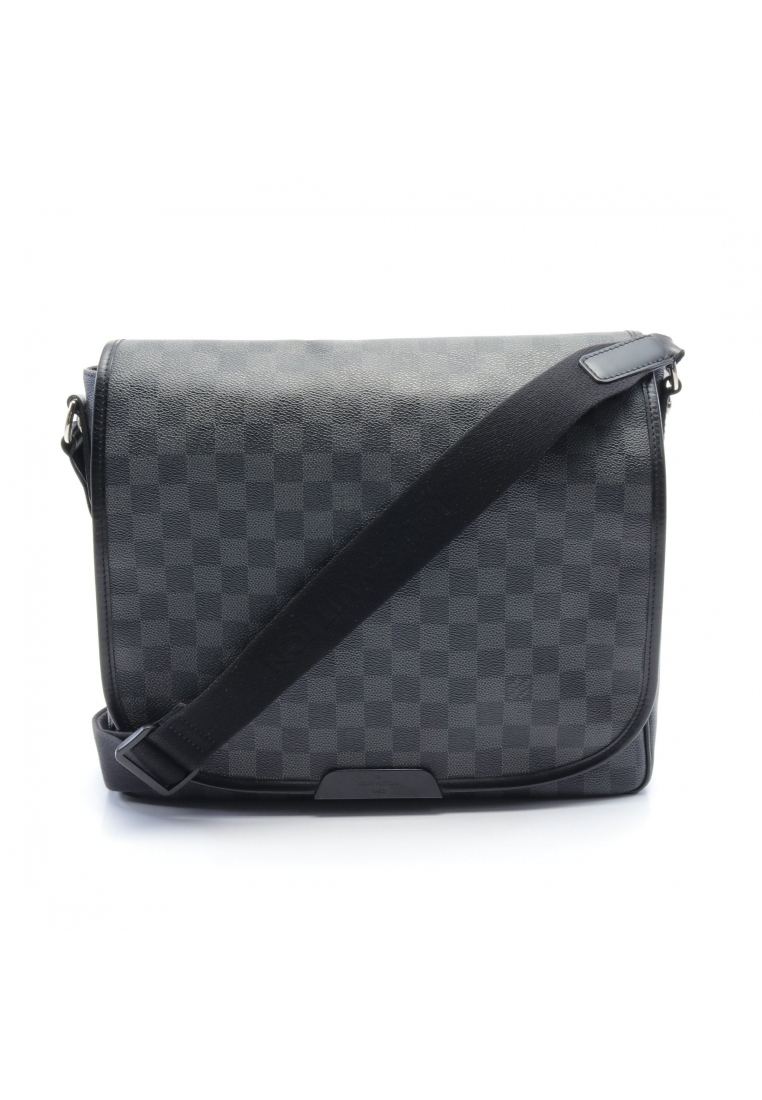 二奢 Pre-loved Louis Vuitton Renzo Damier Graphite Shoulder bag PVC leather black