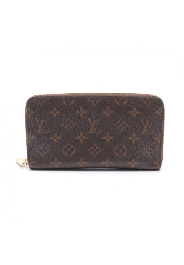 二奢 Pre-loved Louis Vuitton zippy organizer monogram round zipper long wallet PVC Brown