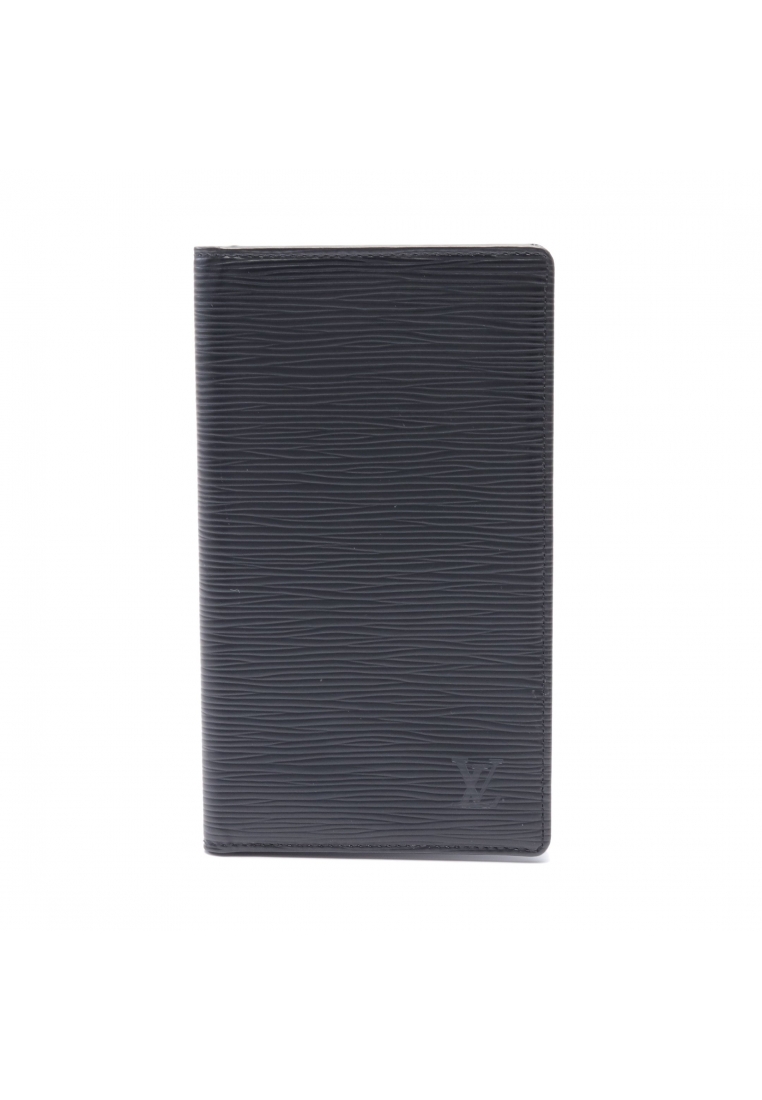 二奢 Pre-loved Louis Vuitton Portochequier cult credit Epi Noir wallet leather black