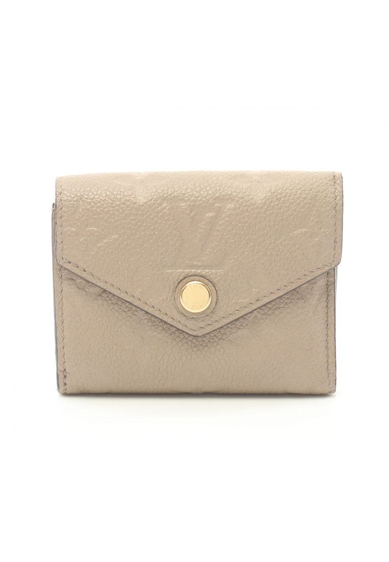 二奢 Pre-loved Louis Vuitton Portefeuil Zoe monogram amplant tourterelle trifold wallet leather Gray beige