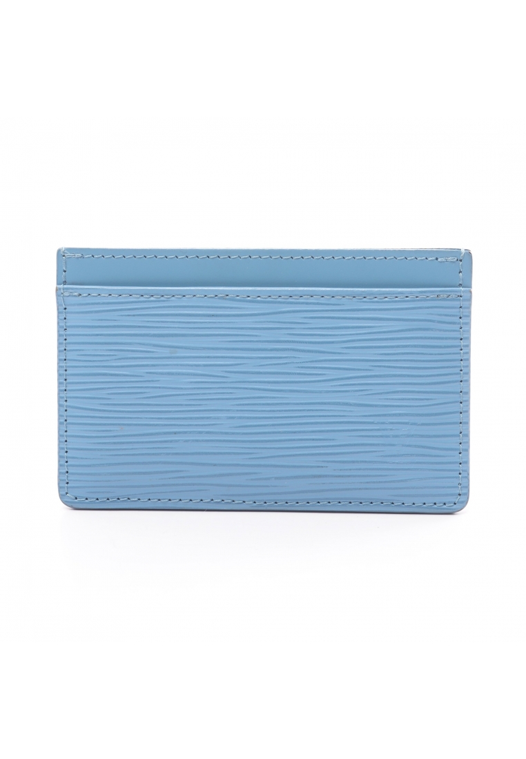 二奢 Pre-loved Louis Vuitton Porto cult Sampur Epi Nuage card case leather Light blue