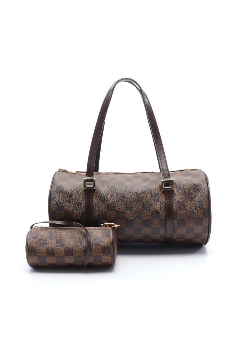 二奢 Pre-loved Louis Vuitton Papillon 30 Damier ebene Handbag PVC leather Brown