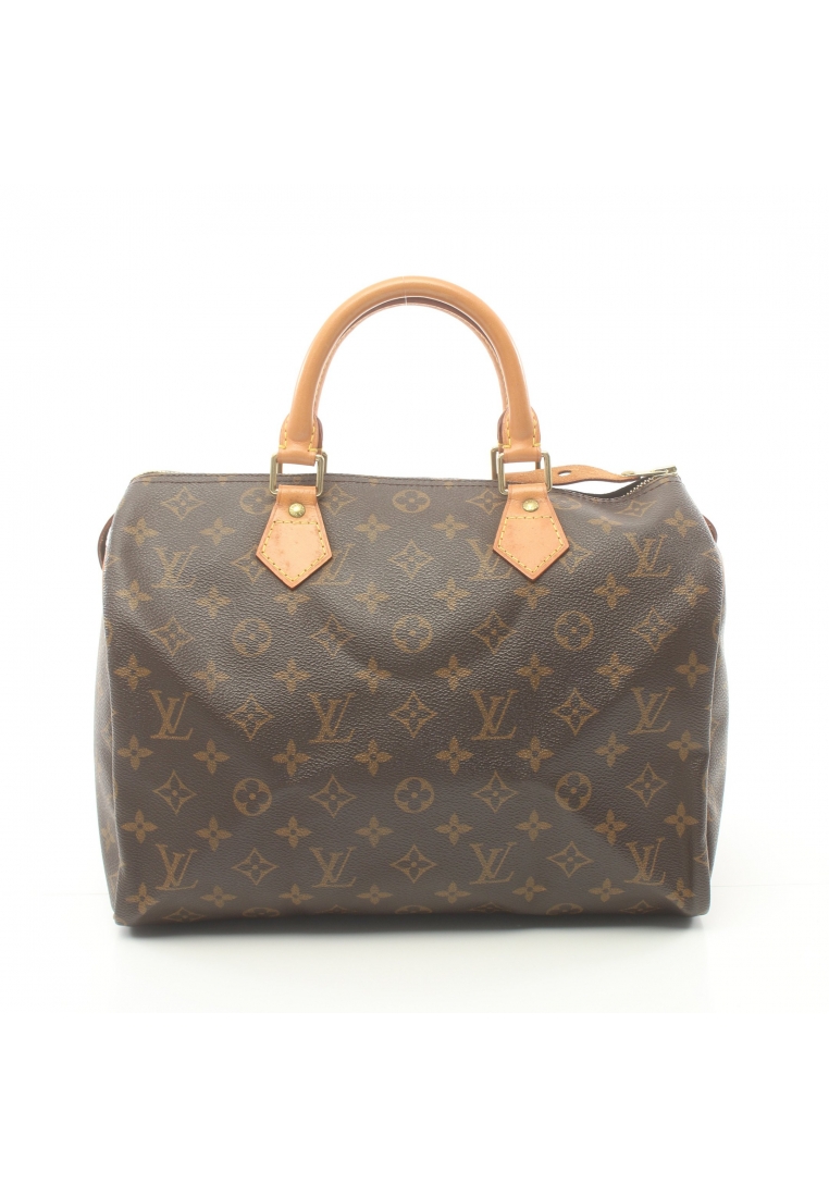 二奢 Pre-loved Louis Vuitton speedy 30 monogram Handbag PVC leather Brown