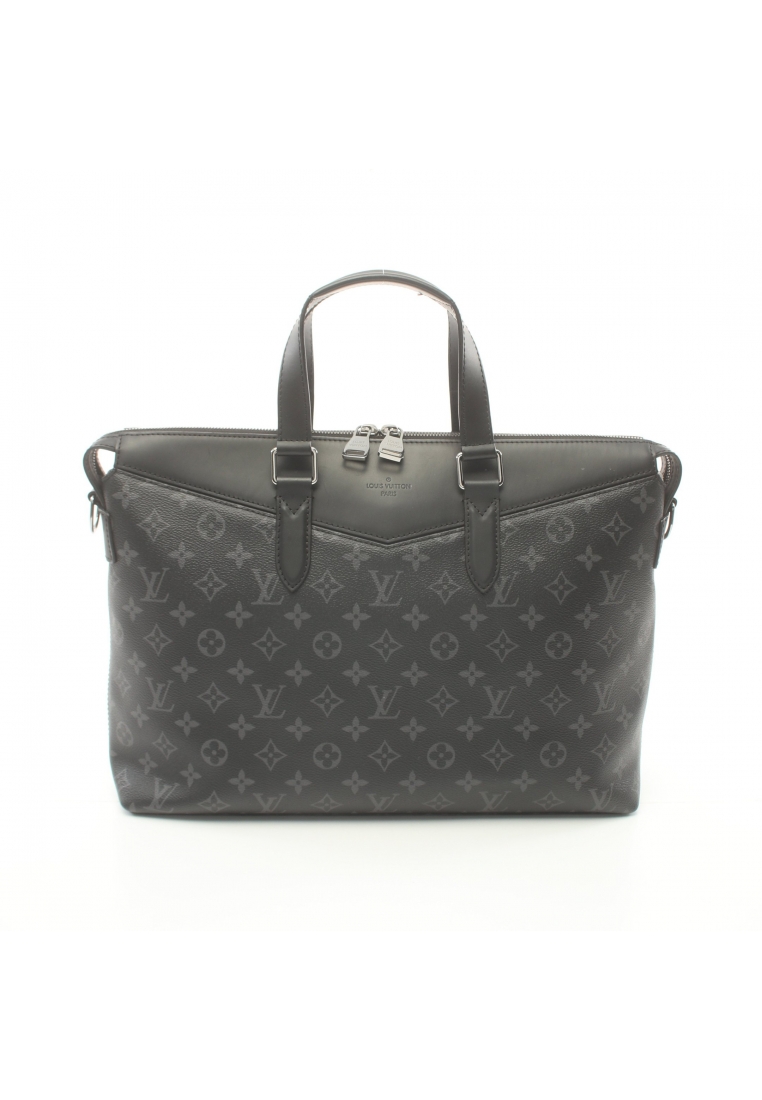 二奢 Pre-loved Louis Vuitton Briefcase explorer Monogram Eclipse Business bag PVC leather black