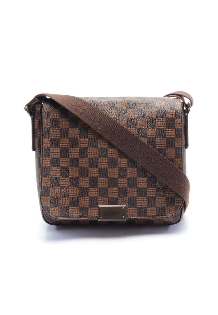 二奢 Pre-loved Louis Vuitton District PM Damier ebene Shoulder bag PVC leather Brown