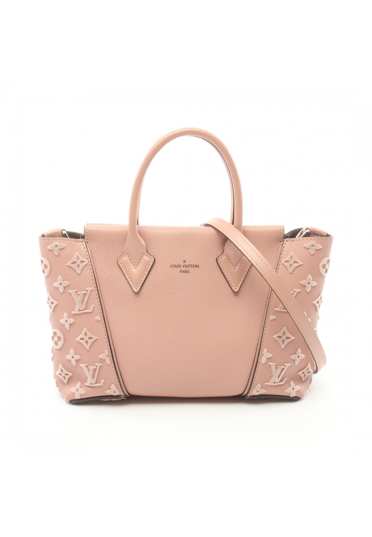 二奢 Pre-loved Louis Vuitton Tote W BB monogram velour magnolia Handbag leather pink 2WAY