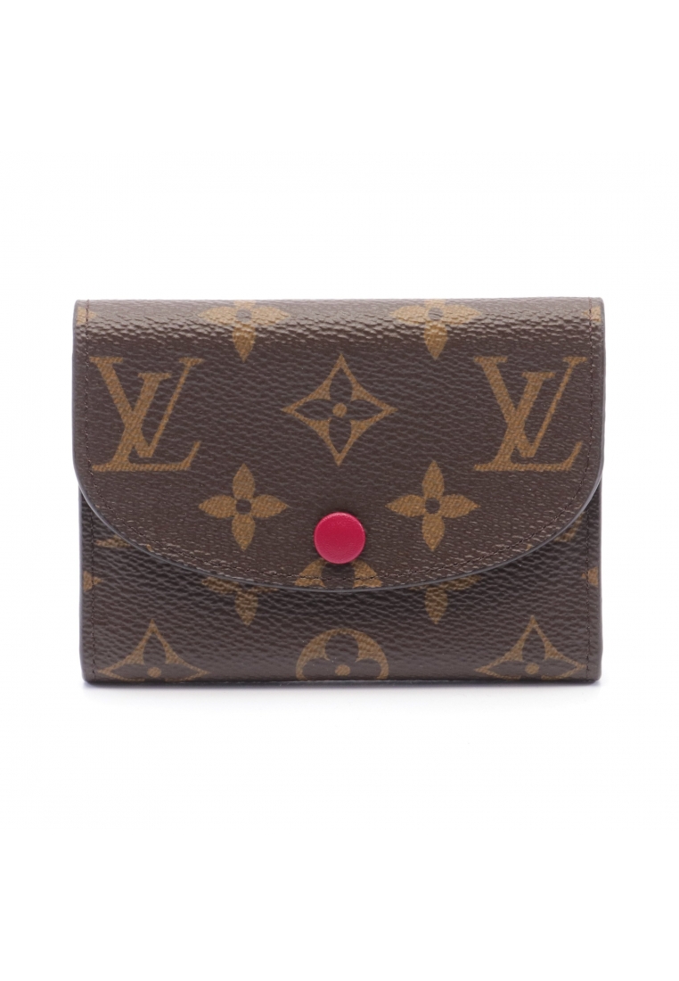 Louis Vuitton 二奢 Pre-loved LOUIS VUITTON Portomone Rosary monogram fuchsia coin purse PVC leather Brown