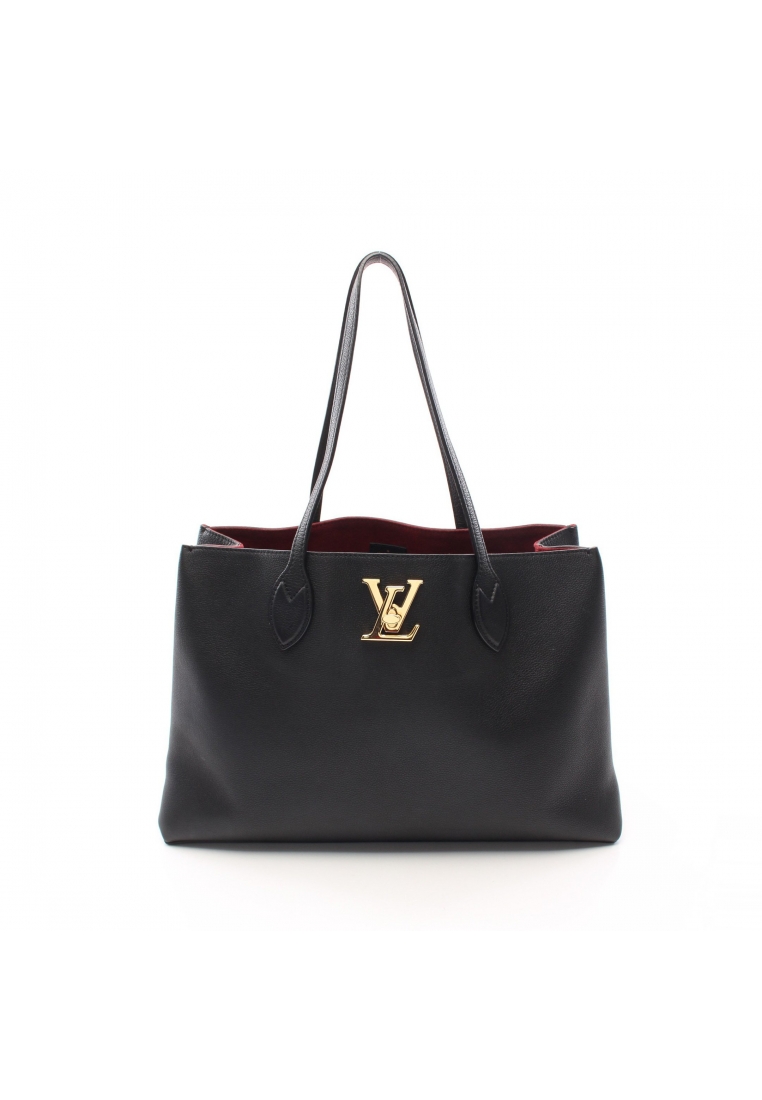 二奢 Pre-loved Louis Vuitton rock me shopper Noir Shoulder bag tote bag leather black