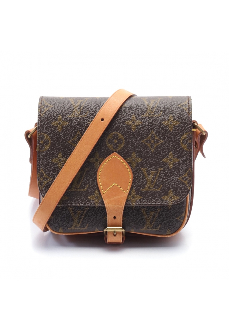 二奢 Pre-loved Louis Vuitton Cartesier PM monogram Shoulder bag PVC leather Brown