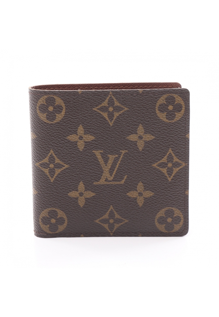 二奢 Pre-loved Louis Vuitton Portefeuil Marco monogram Bi-fold wallet PVC Brown