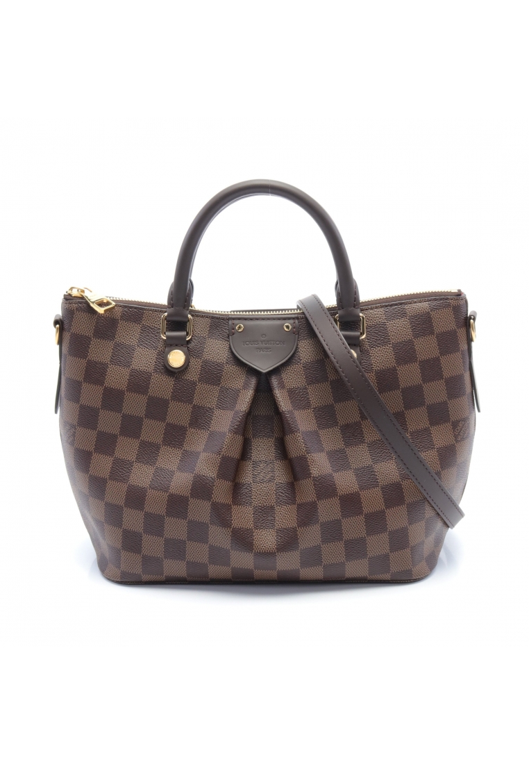 二奢 Pre-loved Louis Vuitton Siena PM Damier ebene Handbag PVC leather Brown 2WAY