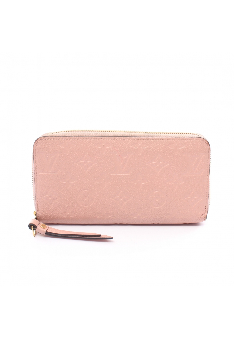 二奢 Pre-loved Louis Vuitton zippy wallet monogram amplant rose poodle round zipper long wallet leather Light pink