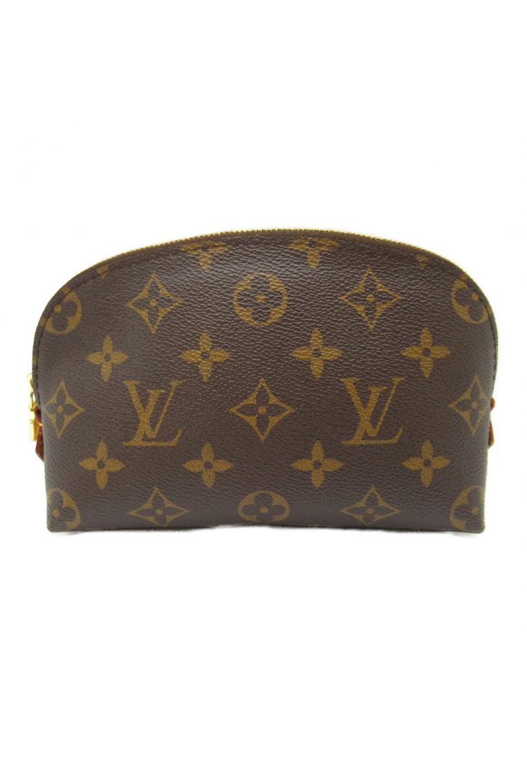 二奢 Pre-loved Louis Vuitton pochette cosmetics cosmetic pouch Pouch PVC Coated Canvas monogram Brown