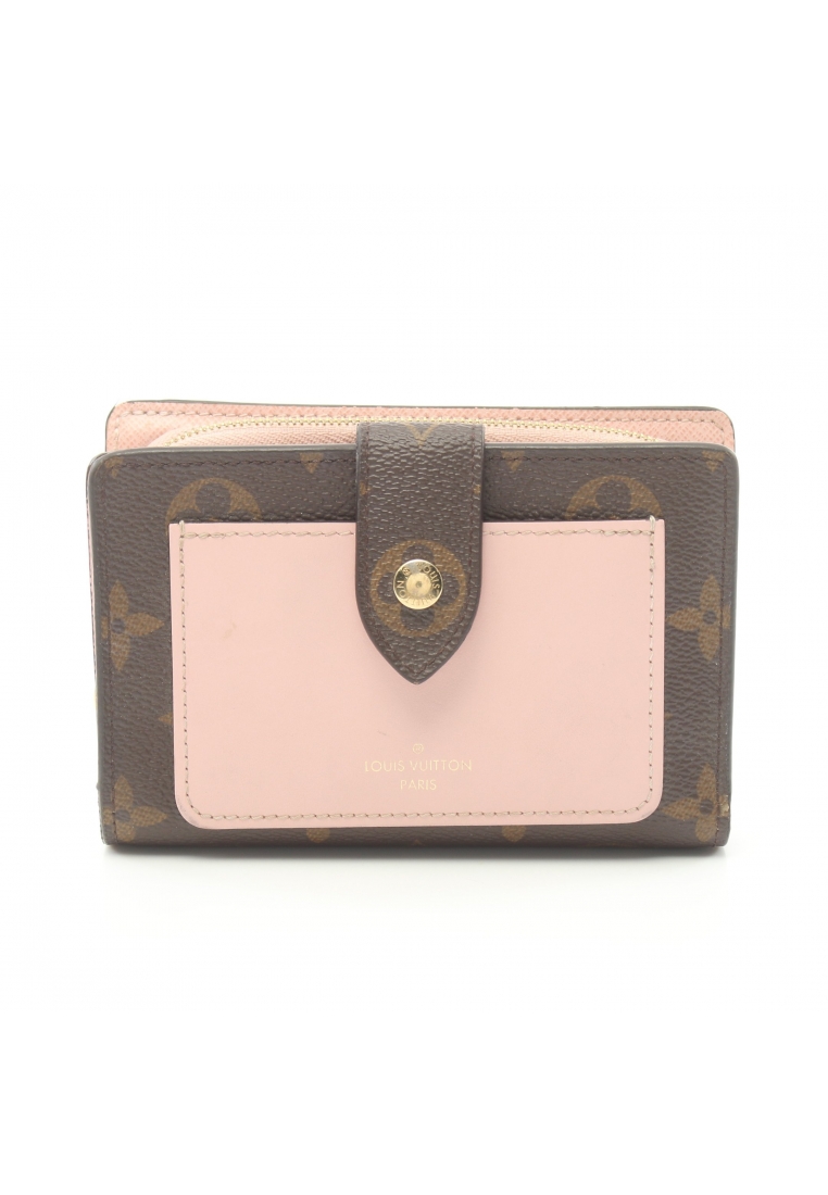 二奢 Pre-loved Louis Vuitton Portefeuil Juliet monogram rose ballerine Bi-fold wallet PVC leather Brown pink