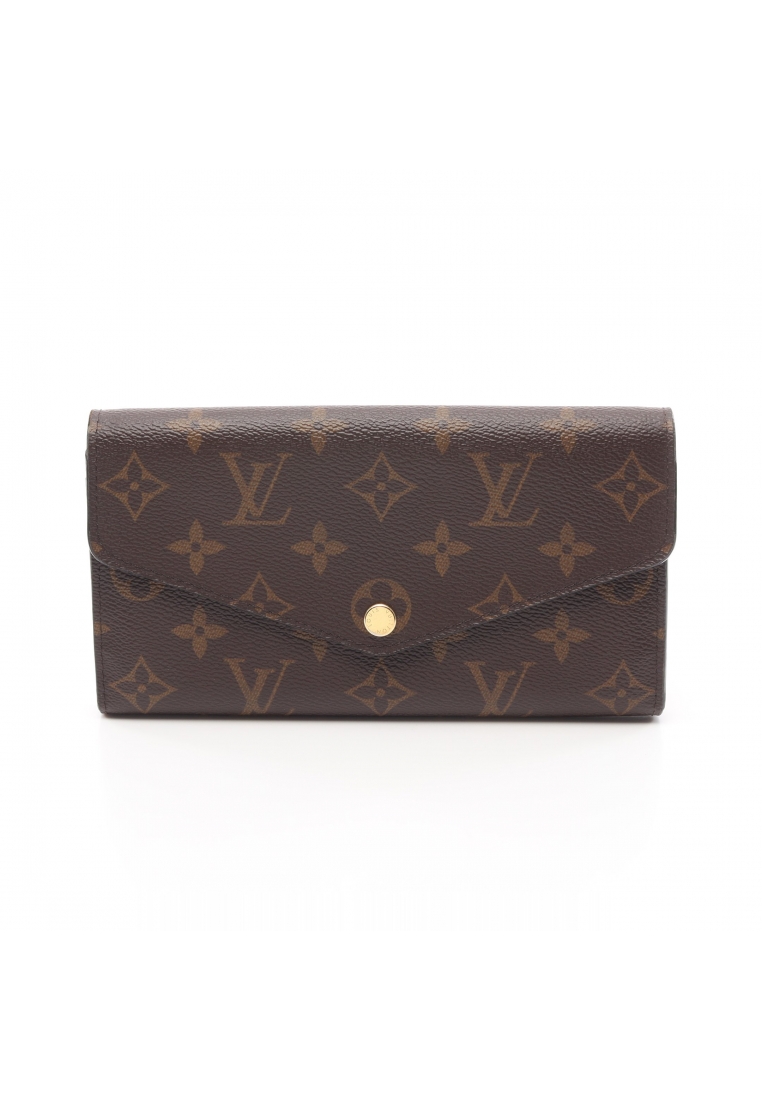 Louis Vuitton 二奢 Pre-loved LOUIS VUITTON Portefeuil Sara monogram Bi-fold Long Wallet PVC Brown