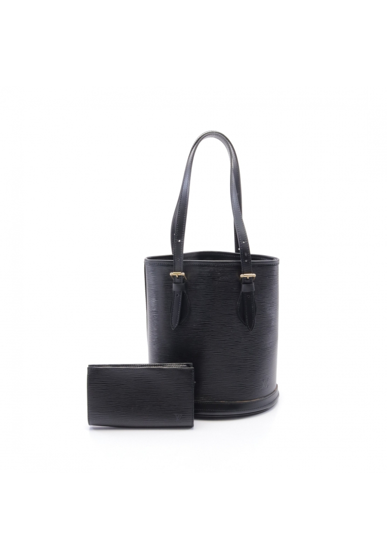 Louis Vuitton 二奢 Pre-loved LOUIS VUITTON Bucket PM Epi Noir Handbag leather black