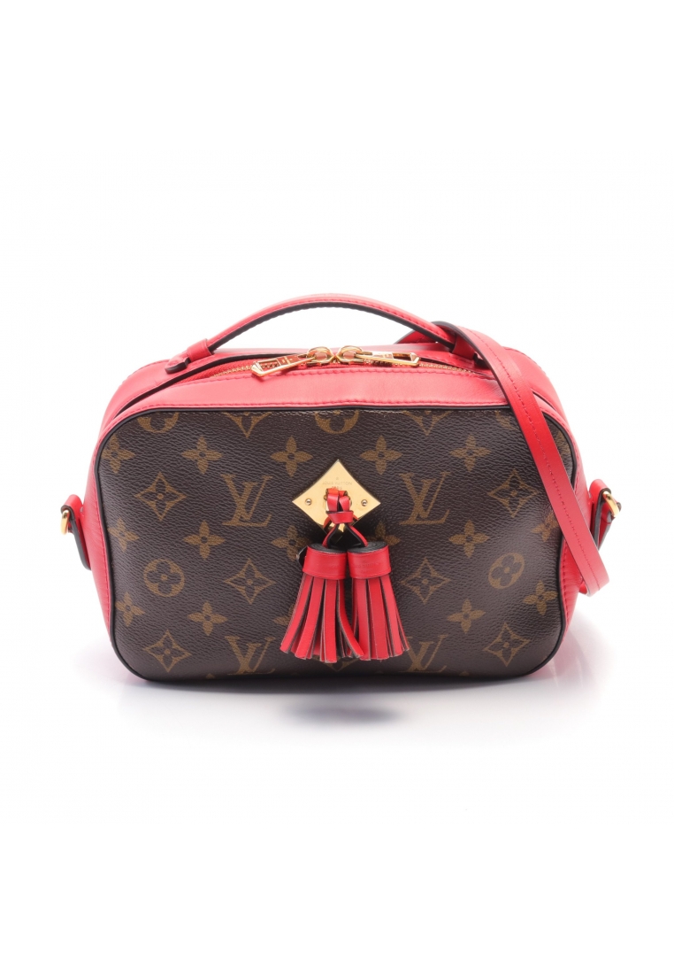 二奢 Pre-loved Louis Vuitton Saintonge monogram Coquelicot Shoulder bag PVC leather Brown Red