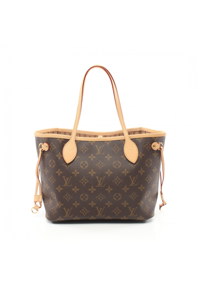二奢 Pre-loved Louis Vuitton Neverfull PM monogram Handbag tote bag PVC leather Brown