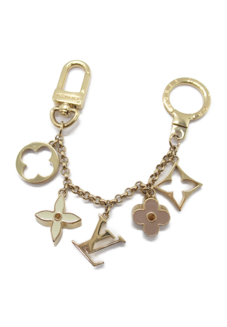 二奢 Pre-loved Louis Vuitton Fleur-de-la-de monogram key ring GP(gold plated) gold