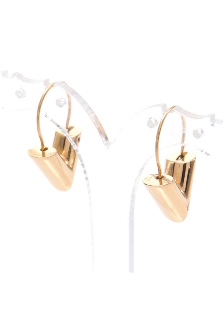 二奢 Pre-loved Louis Vuitton hoop earrings essential V earrings GP gold