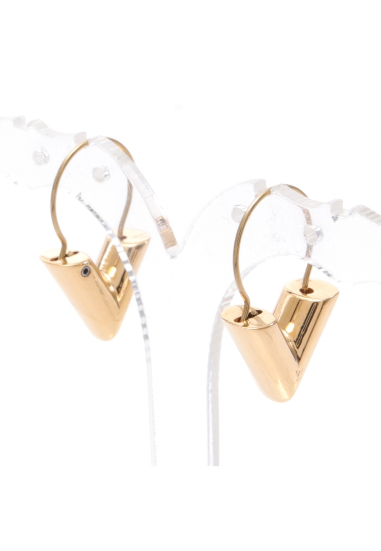 二奢 Pre-loved Louis Vuitton hoop earrings essential V earrings GP gold
