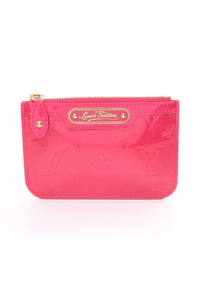 二奢 Pre-loved Louis Vuitton Pochette Cle NM monogram vernis rose pop coin purse leather pink with key ring