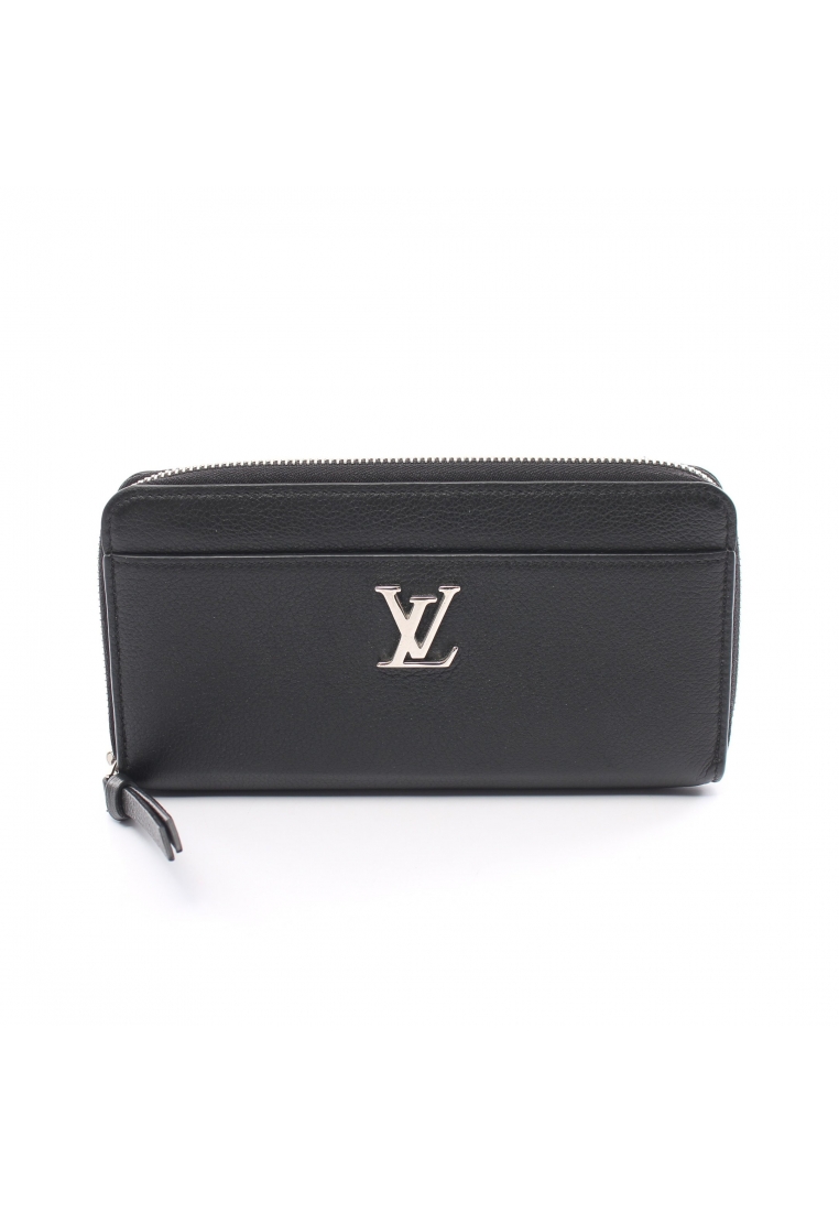 二奢 Pre-loved Louis Vuitton zippy rock me Noir round zipper long wallet leather black
