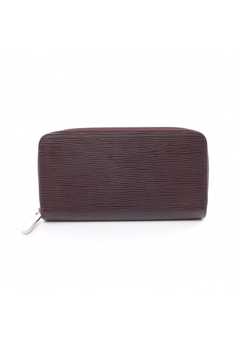 二奢 Pre-loved Louis Vuitton zippy wallet Epi ketch round zipper long wallet leather dark purple