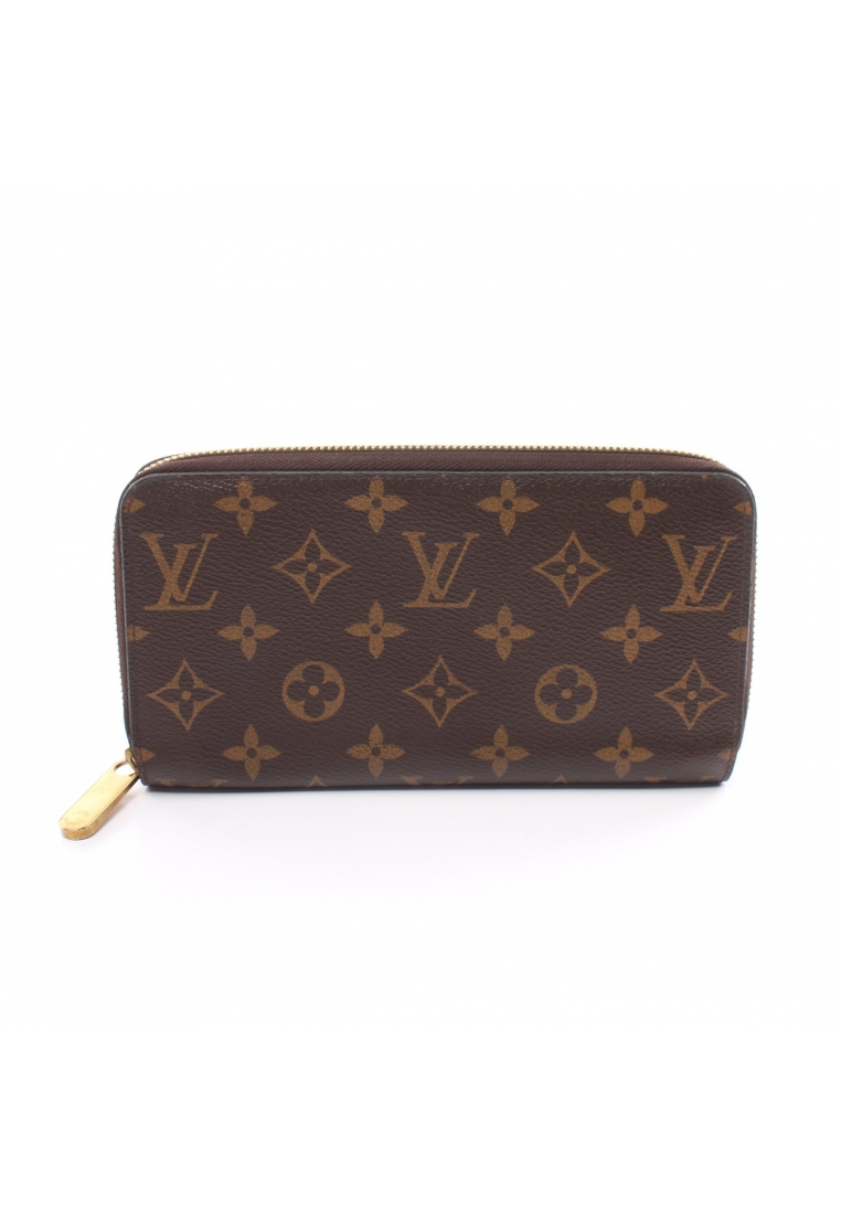 二奢 Pre-loved Louis Vuitton zippy wallet monogram round zipper long wallet PVC Brown