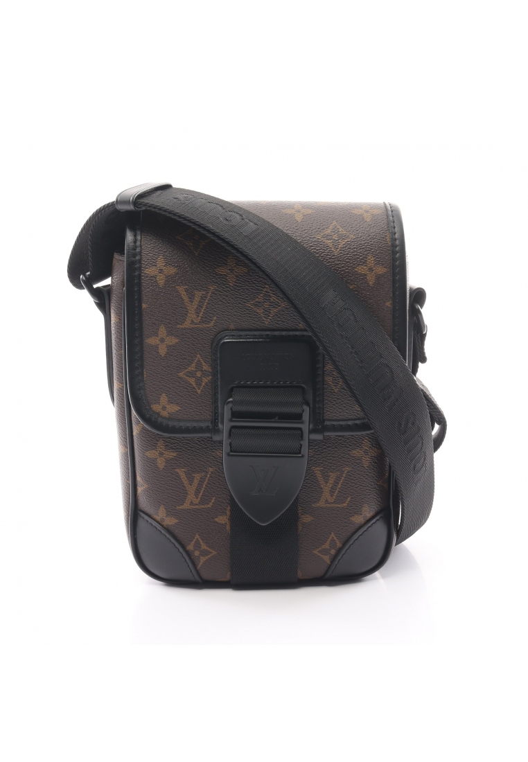 二奢 Pre-loved Louis Vuitton archie messenger monogram Shoulder bag PVC leather Brown black