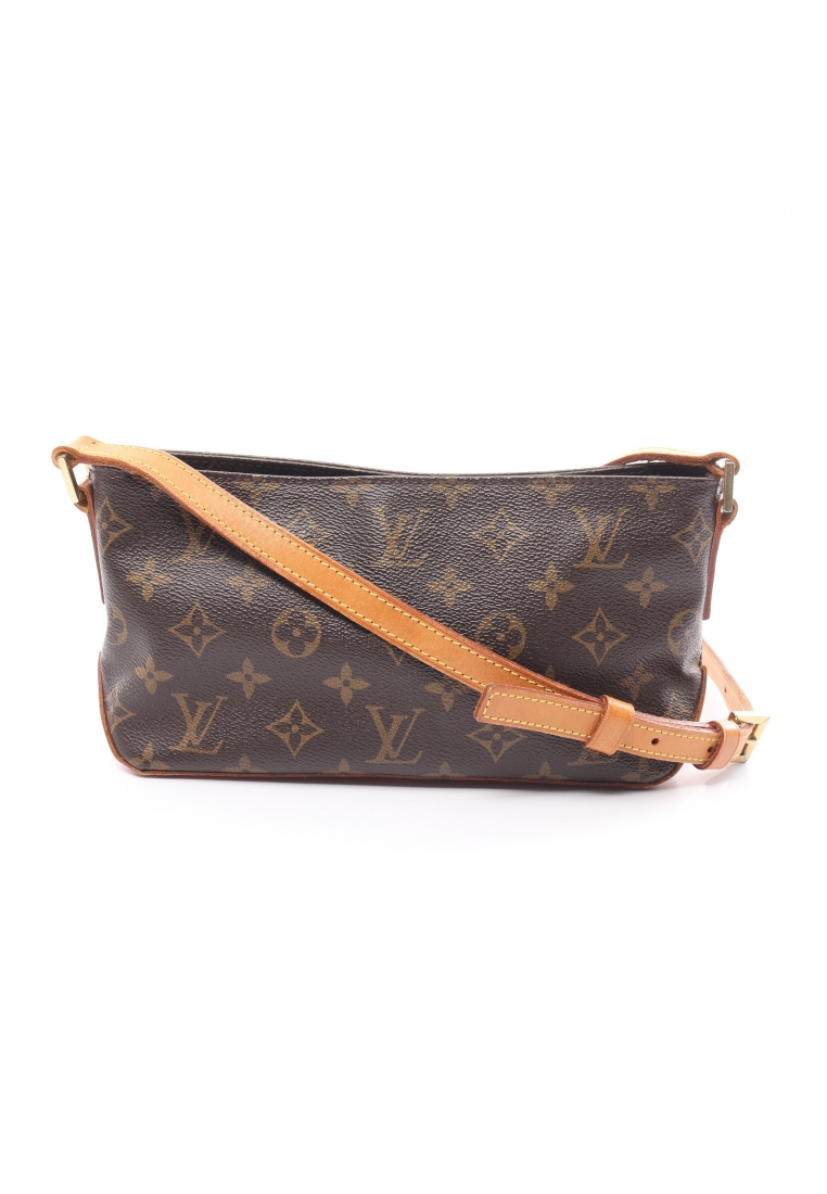 二奢 Pre-loved Louis Vuitton Trotteur monogram Shoulder bag PVC leather Brown