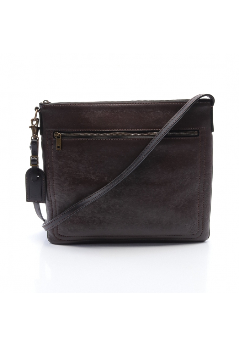 二奢 Pre-loved Louis Vuitton Sac Plat Utah Shoulder bag leather Brown