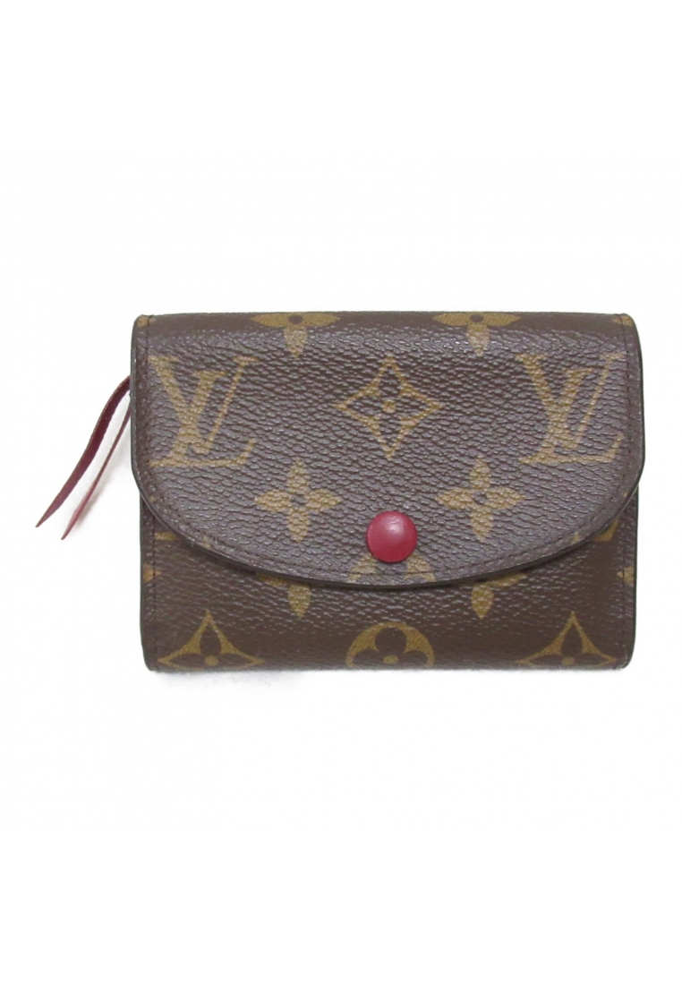 二奢 Pre-loved Louis Vuitton Porte-Monnaie Rosary coin purse coin purse PVC Coated Canvas monogram Brown fuchsia