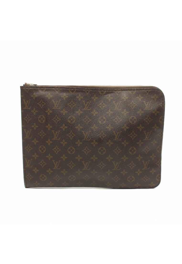 二奢 Pre-loved Louis Vuitton POSH DOCUMAN monogram Clutch bag PVC Brown
