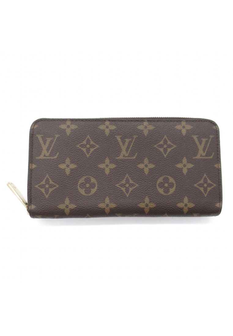 二奢 Pre-loved Louis Vuitton zippy wallet round zipper long wallet PVC Coated Canvas monogram Brown pink fuchsia