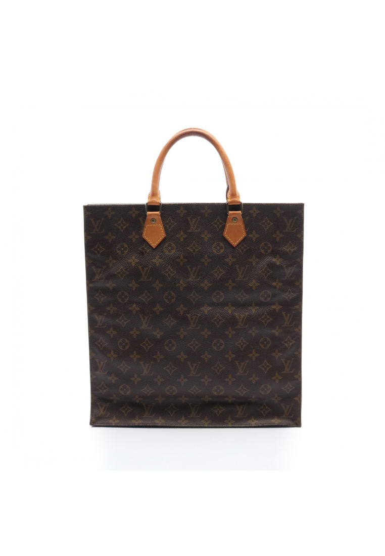 二奢 Pre-loved Louis Vuitton Sac Plat monogram Handbag tote bag PVC leather Brown