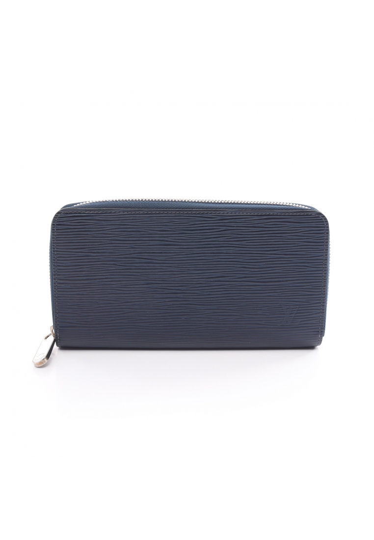 二奢 Pre-loved Louis Vuitton zippy wallet Epi andigo blue round zipper long wallet leather Navy