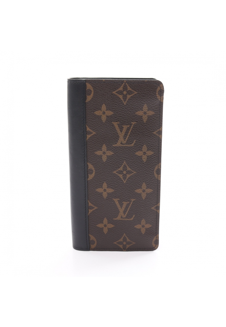 二奢 Pre-loved Louis Vuitton Portefeuil Thanon monogram macassar Bi-fold Long Wallet PVC leather Brown black