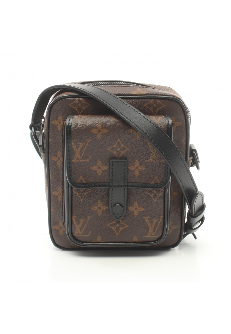 二奢 Pre-loved Louis Vuitton Christopher Wearable wallet monogram macassar Shoulder bag PVC leather Brown black