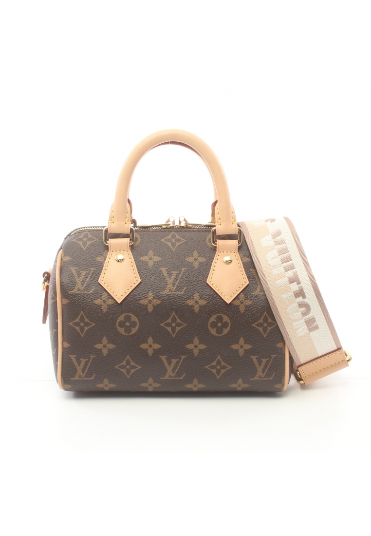 二奢 Pre-loved Louis Vuitton Speedy Bandouliere 20 monogram beige Handbag PVC leather Brown 2WAY