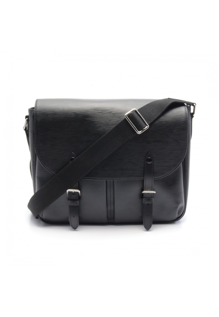 二奢 Pre-loved Louis Vuitton Christopher messenger Epi Noir Shoulder bag leather black