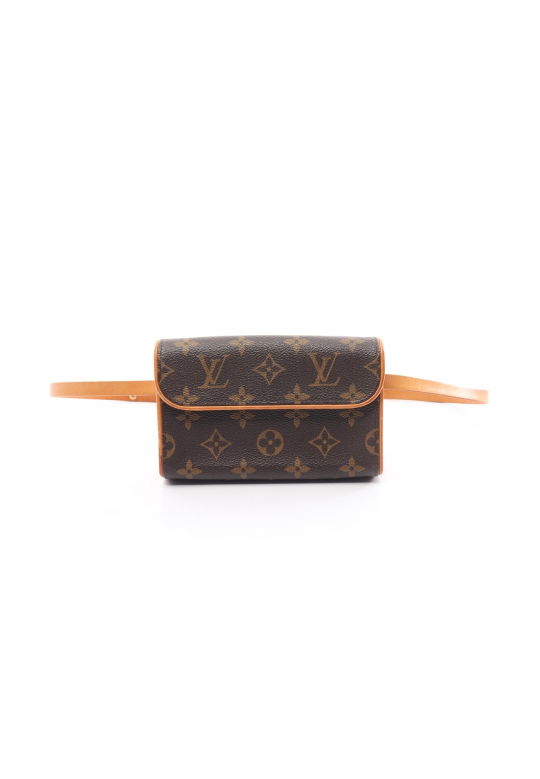 二奢 Pre-loved Louis Vuitton Pochette Florentine monogram body bag waist bag PVC leather Brown With button pressure (S)