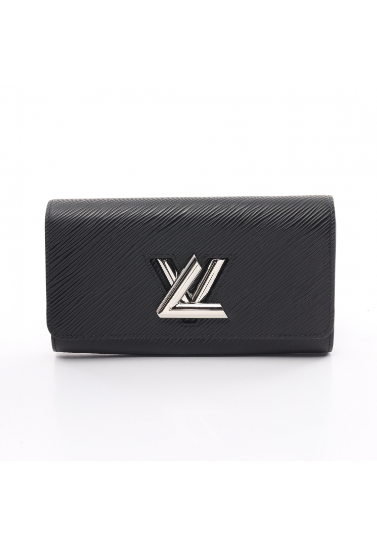 二奢 Pre-loved Louis Vuitton Portefeuil twist Epi Noir Bi-fold Long Wallet leather black