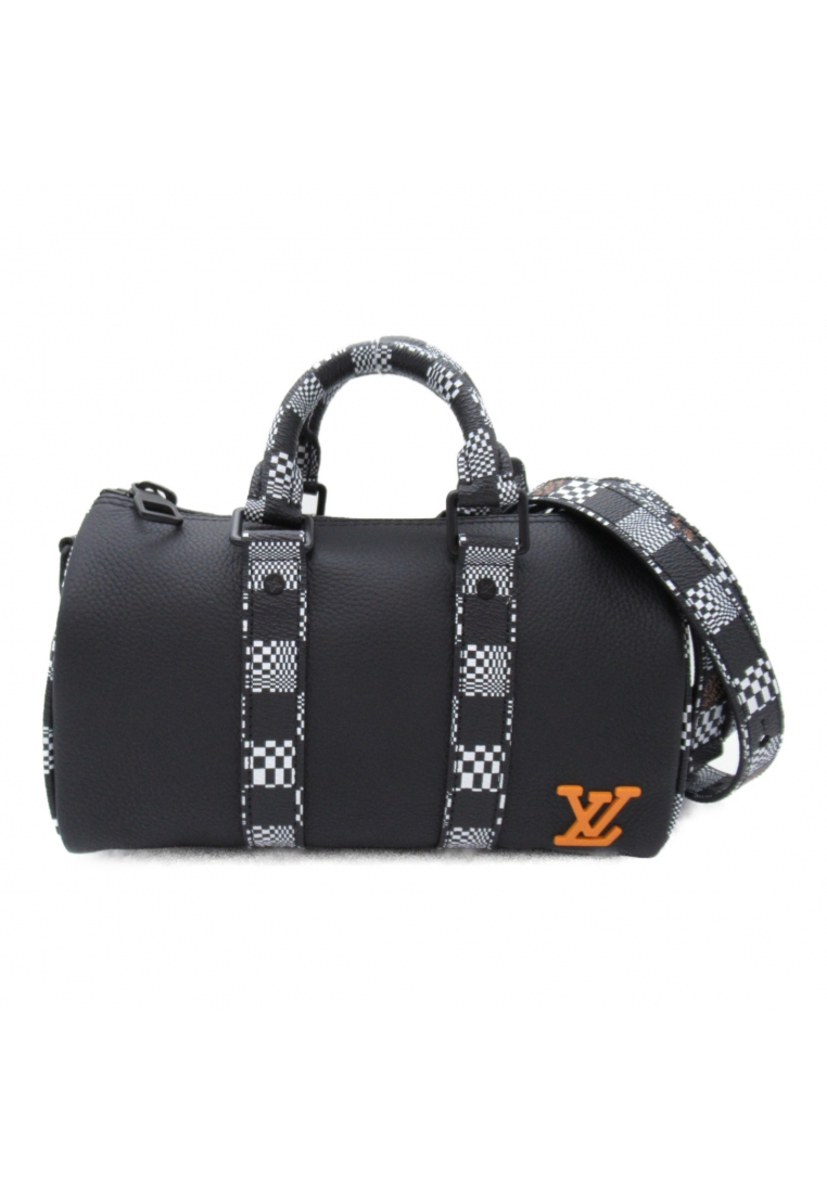 二奢 Pre-loved Louis Vuitton City Keepall XS 2way Shoulder Bag Shoulder Bag Calfskin (Cowhide) Damier Distorted Black Noir