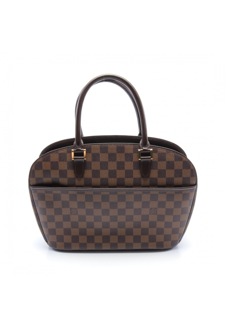 二奢 Pre-loved Louis Vuitton Saria Horizontal Damier ebene Handbag PVC leather Brown